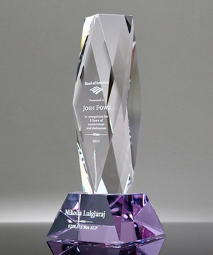 Presidential Tower Lavender Crystal Award