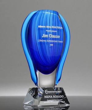 Elevated Azure Fontana Trophy Vase