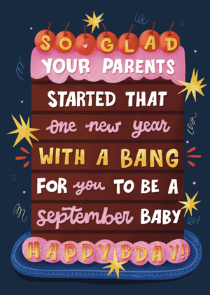 September Baby Birthday Card