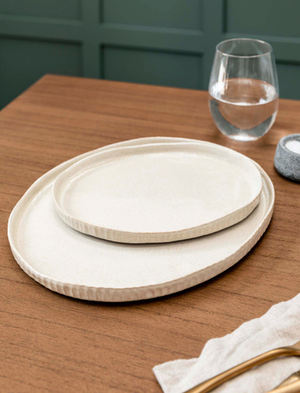 Fernham Serving Plate - Stoneware, Stone, Small