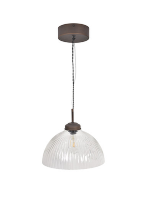 Fovant Glass Pendant Light - Steel, Antique Bronze Finish, Large