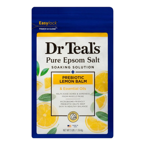 Dr Teal's Pure Epsom Salt Soaking Solution Prebiotic Lemon Balm 1.36kg