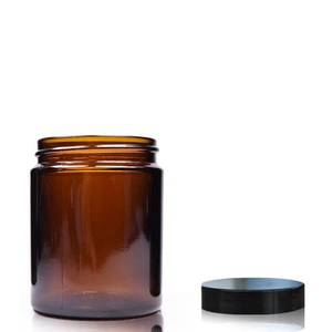 100ml Amber Glass Ointment Jar With 53mm EPE Lined Cap - Black