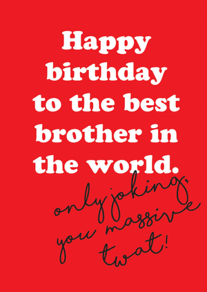 Brainbox Candy Happy Birthday To The Best Brother In The World Humorous Typographic Card