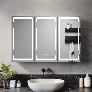 ELEGANT 600x900mm LED Bathroom Mirror Cabinet with Shaver Socket and Demister