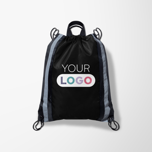 Britebrand™ Polyester Drawstring Bag with Reflective Stripes