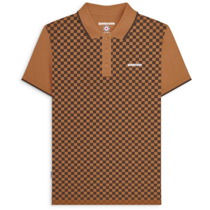Lambretta Mens Two Tone Polo Shirt - XL / Tobacco