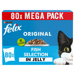 FELIX Original Fish Selection in Jelly Wet Cat Food, 80x85g