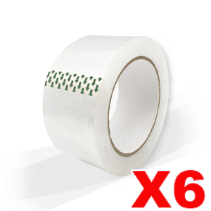6 Rolls High Capacity Clear Packaging Tape 48mm x 100m Carton Sealing & Packing Tape