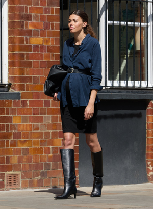 Raffa Chambray Maternity Shirt - IO 5 | UK 16-18 | EU 44-46 | US 12-14 / Classic Navy