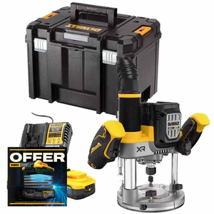 DeWalt DCW620H2-GB 18V XR Brushless 1/2" Plunge Router with 2 x 5Ah Batteries