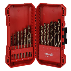19 Piece Red Cobalt HSS Drill Bit Set