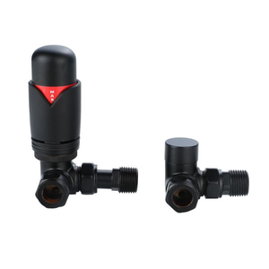 Senator Thermostatic Valve - Corner - Black