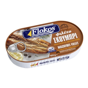 Smoked Mackerel Fillet - Skoumpri in Vegetable Oil 160g Flokos