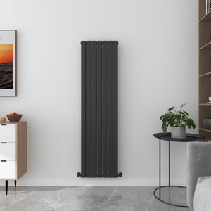 Milan Designer Vertical Flat Panel Radiator - Various Sizes - Black - 490