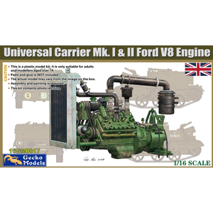 Gecko 16GM0017 Universal Carrier MkI & MkII Ford V8 Engine 1:16 Model Kit