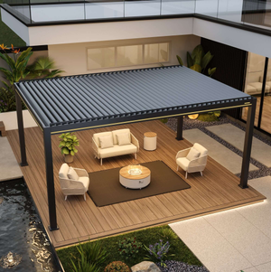 Villa pergola 2.0 - Motorized Louver w/ Edge Lighting