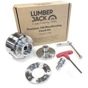 Lumberjack 100 Woodturning 4-Jaw Lathe Chuck Set 1 Inch x 8 TPI 