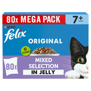 FELIX Original Senior 7+ Mixed Selection in Jelly Wet Cat Food, 80x85g
