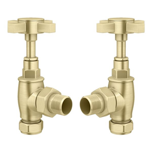 Senator Cheshire Valve Taps - Angled - Brushed Brass