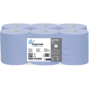 Papernet Standard  Paper Hand Towels Centrefeed Rolled Blue 2 Ply 120 m 421726 415 Sheets Pack of 6