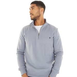 French Connection Mens FC 1/2 Zip Sweatshirt Light Blue
