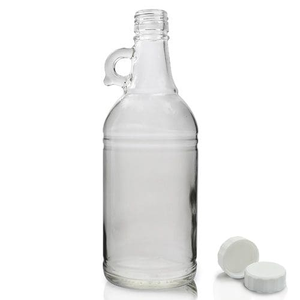 500ml Glass Demijohn Bottle With Plastic Cap - White