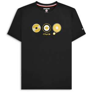 Lambretta Mens Vinyl Short Sleeve Cotton T-Shirt - M / Black