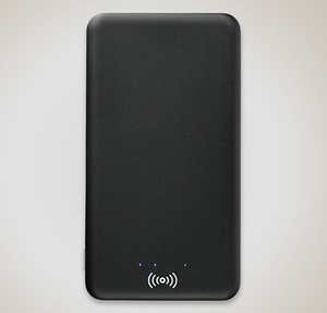 Full Color Axial 4,000 mAh Portable Wireless Power Bank - Black
