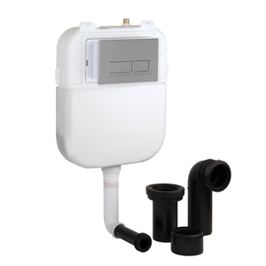 Milano - Concealed Cistern for Back to Wall Toilet Pan - with Chrome Rectangular Flush Plate