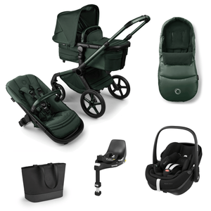 Bugaboo Fox 5 (Pebble 360 PRO2, NON-Slide) Essential Travel System, Noir Limited Edition - Midnight Green/Twillic Black
