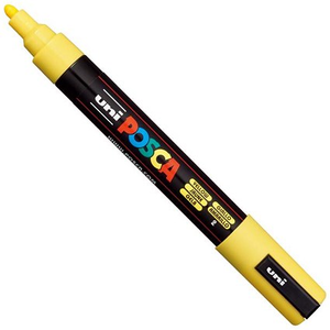 Posca PC-5M Paint Marker Water Based Medium Line Width 1.8 mm - 2.5 mm Yellow (Single Pen) - 286526000