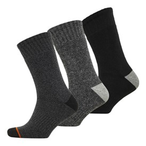 WEATHERPROOF Mens Three Pack Thermal Crew Socks Grey/Black
