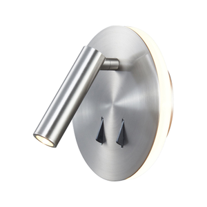 M6081 Cayman Round Wall + Reading Light 6W + 3W LED Satin Nickel