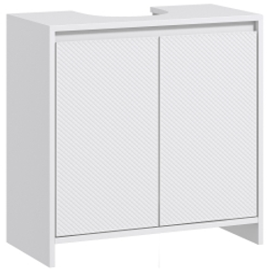 HOMCOM Mueble para Debajo del Lavabo Moderno con Estante Mueble Lavabo con Pie Anti-vuelco Carga 40 kg 60x30x60 cm Blanco
