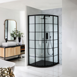 Milano Barq - Black 900mm Quadrant Shower Enclosure with Anthracite Slate Tray