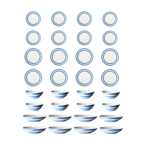 Cornish Blue 32 Piece Plate & Bowl Set