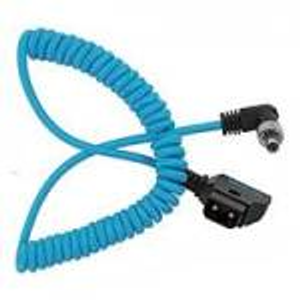 Kondor Blue D-Tap to Locking DC 2.1mm RA Coiled Cable - Blue (p/n KONDCTAP2.1LOCK) 