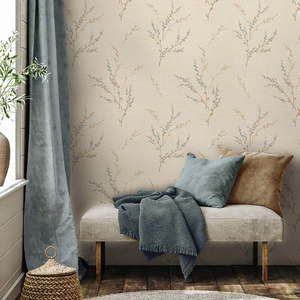 Belgravia Decor Carmella Tree Blossom Blue Wallpaper - 7156