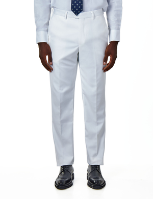 WHITE TAILORED FIT SUIT TROUSERS