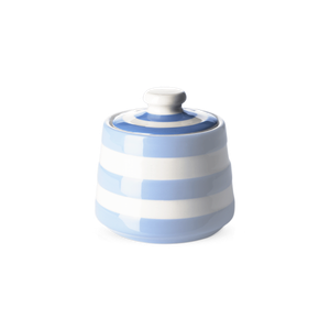 Blue covered sugar bowl lid