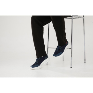 D555 Mens Alfreton Big & Tall Wide Fit Slip On Elastic Laces Trainers Shoes - 13 UK / Navy
