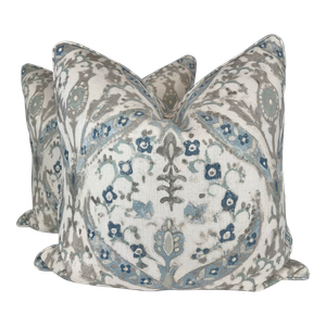 Colefax & Fowler "Yasamin" in Old Blue Pillows- a Pair