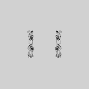 VALERIAN. Climbing Ivy Hoop Earrings - Silver - Silver / Pair