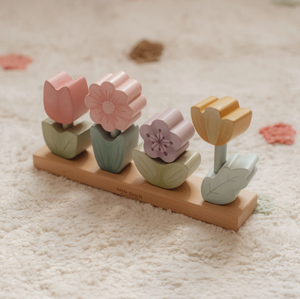 Little Dutch - Stacking Puzzle Flowers - Fairy Garden