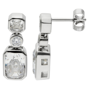 Sterling Silver Cubic Zirconia Drop Earrings