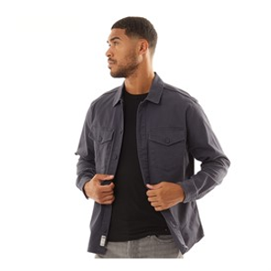 JACK & JONES Mens Dave Stretch Overshirt Navy Blazer