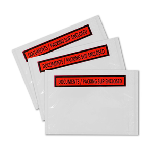 1000PCS 'DOCUMENTS / PACKING SLIP ENCLOSED' 115mm x 150mm Doculopes Sticker Pouch Document Envelope - White