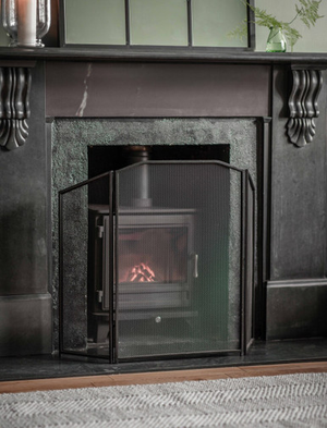 Latton Folding Firescreen Black