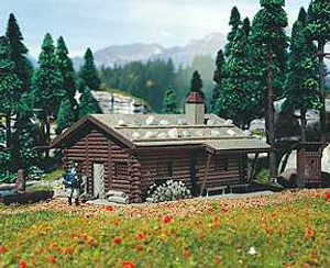Vollmer 47743 Hunting Lodge with Fountain and Outhouse Kit N Gauge